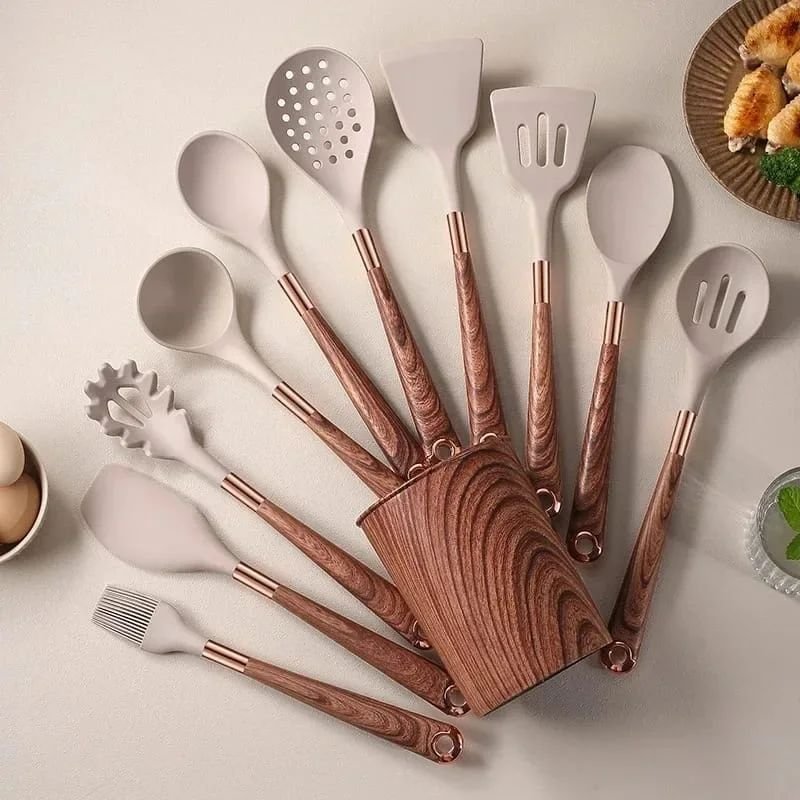11pcs Silicone Spoon Set | - Elegant Households KE