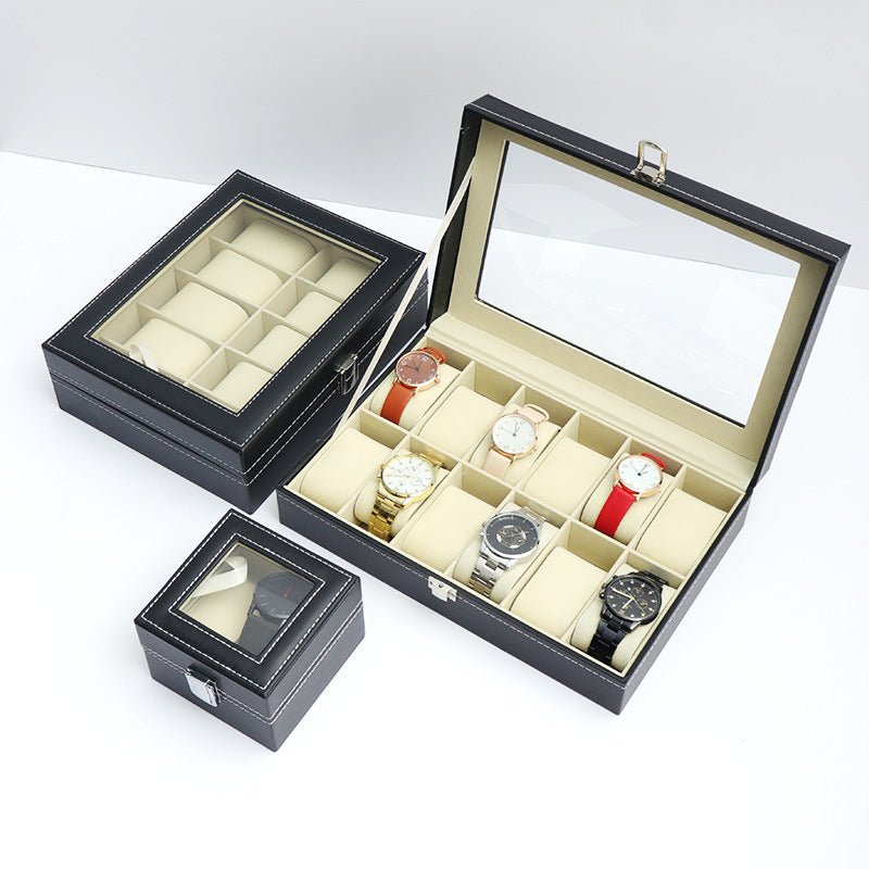 12 slots leather watch organizer | - Elegant Households KE