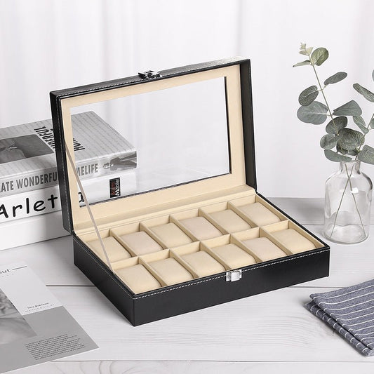 12 slots leather watch organizer | - Elegant Households KE