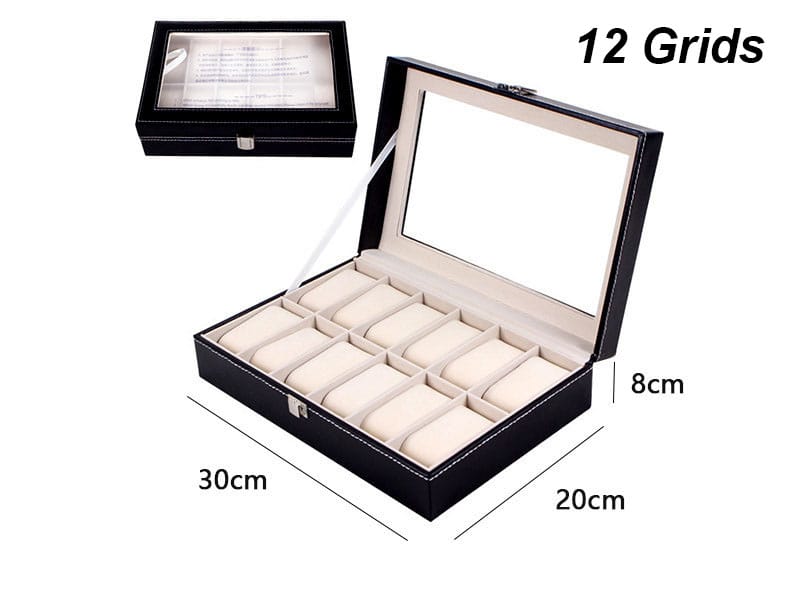 12 slots leather watch organizer | - Elegant Households KE