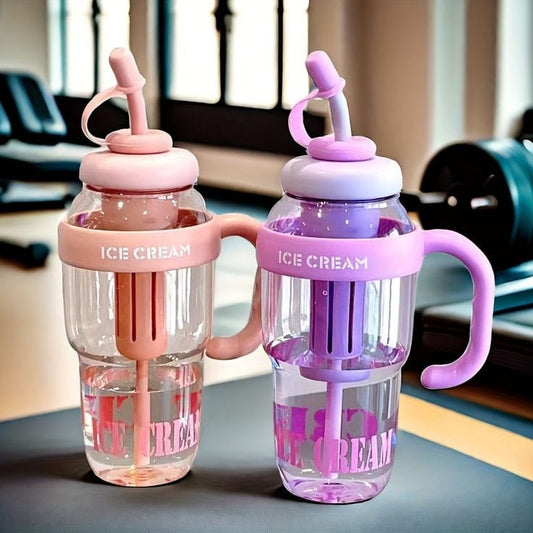 1200ml Cute Water Bottle with Straw. | - Elegant Households KE