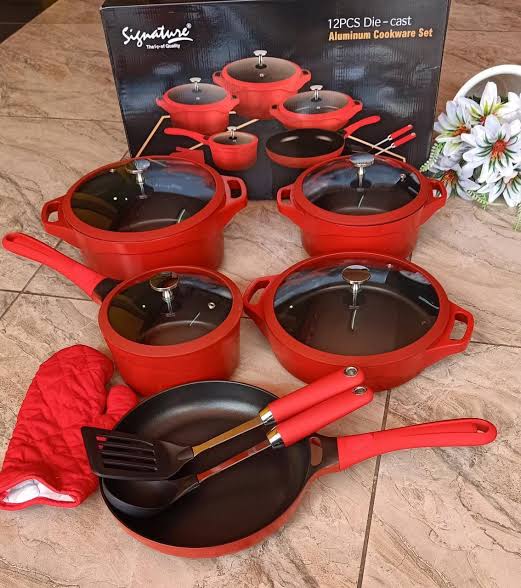 12pcs Die cast Cookware set | - Elegant Households KE