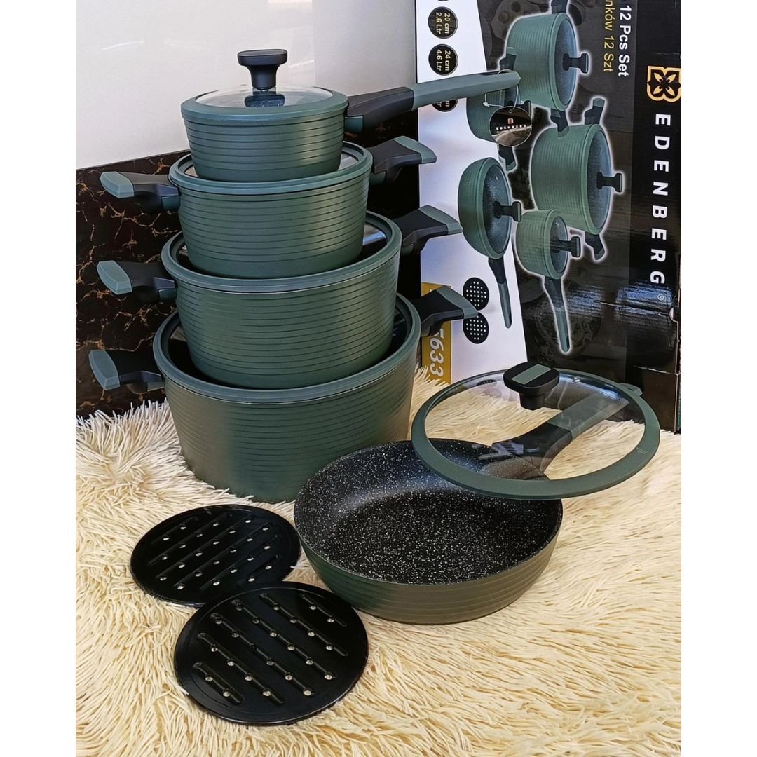 12pcs Edenberg Cookware | - Elegant Households KE