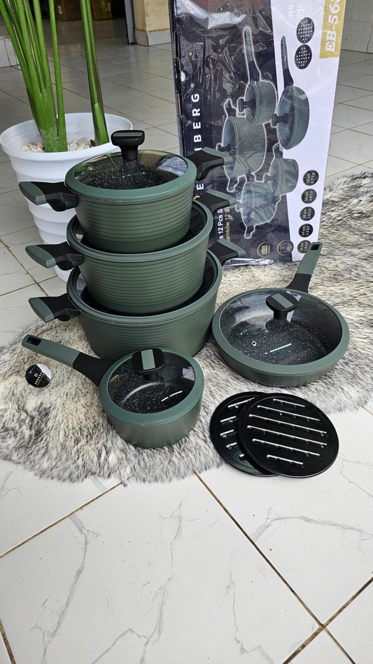 12pcs Edenberg Cookware set/Pots | - Elegant Households KE