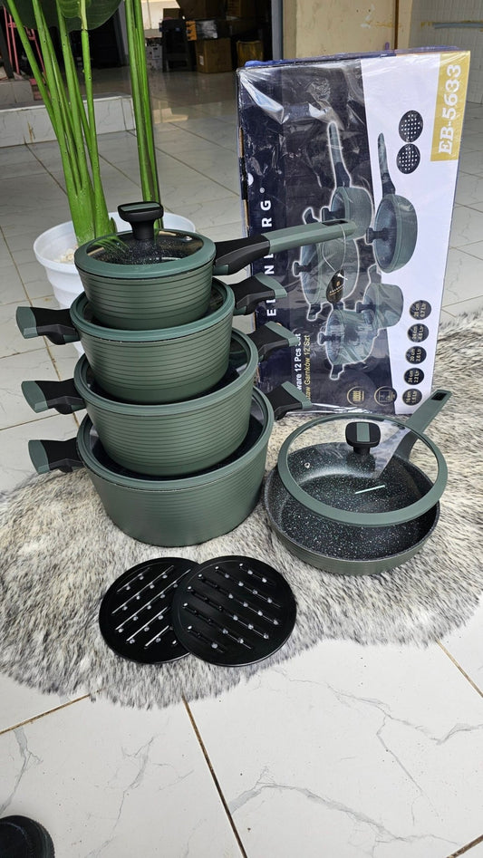 12pcs Edenberg Cookware set/Pots | - Elegant Households KE
