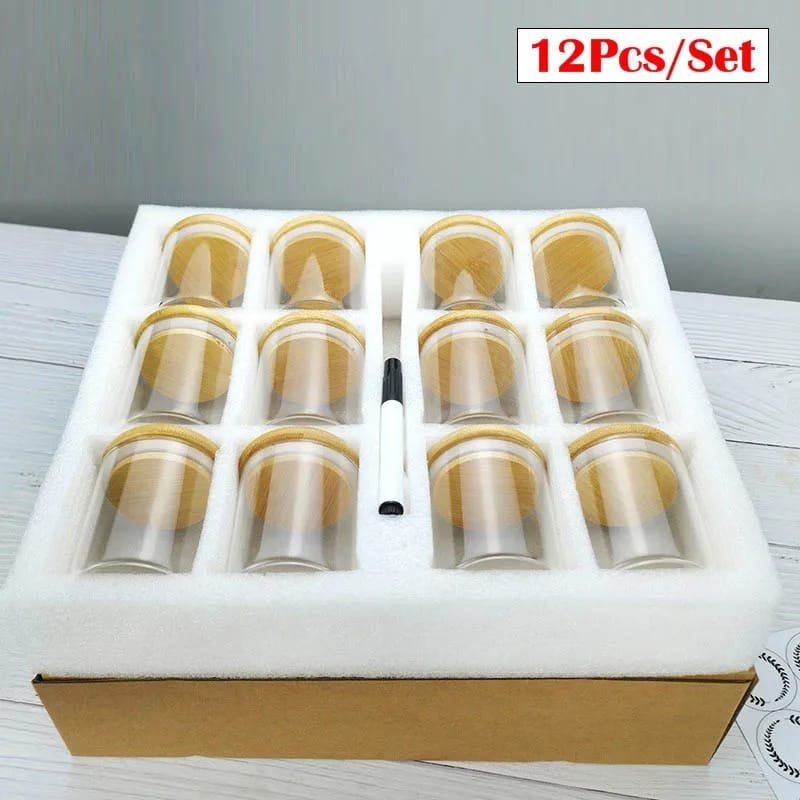 12pcs Round spice Jar set | - Elegant Households KE