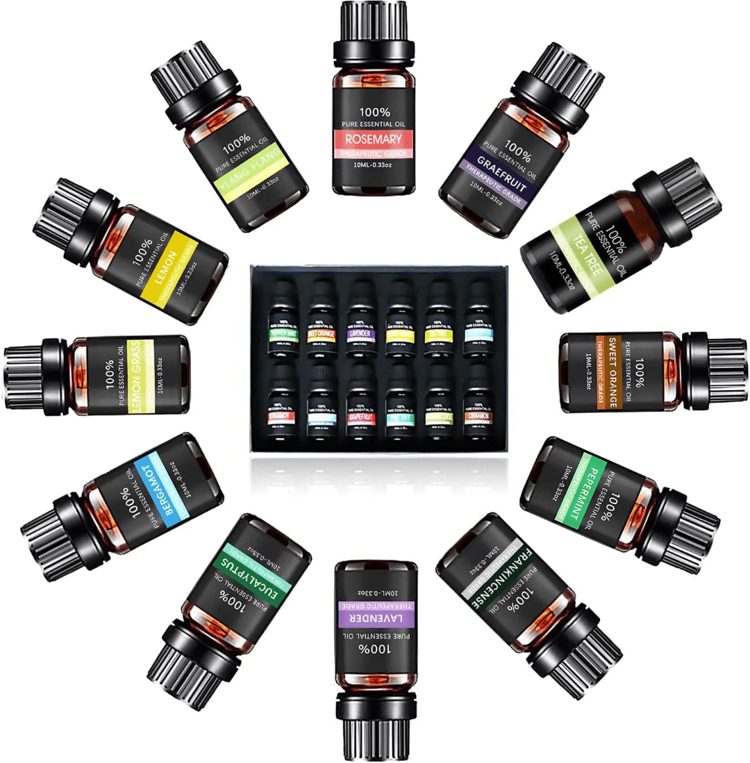 12pcs set 100% Pure Natural Aromatherapy Essential Oils | - Elegant Households KE