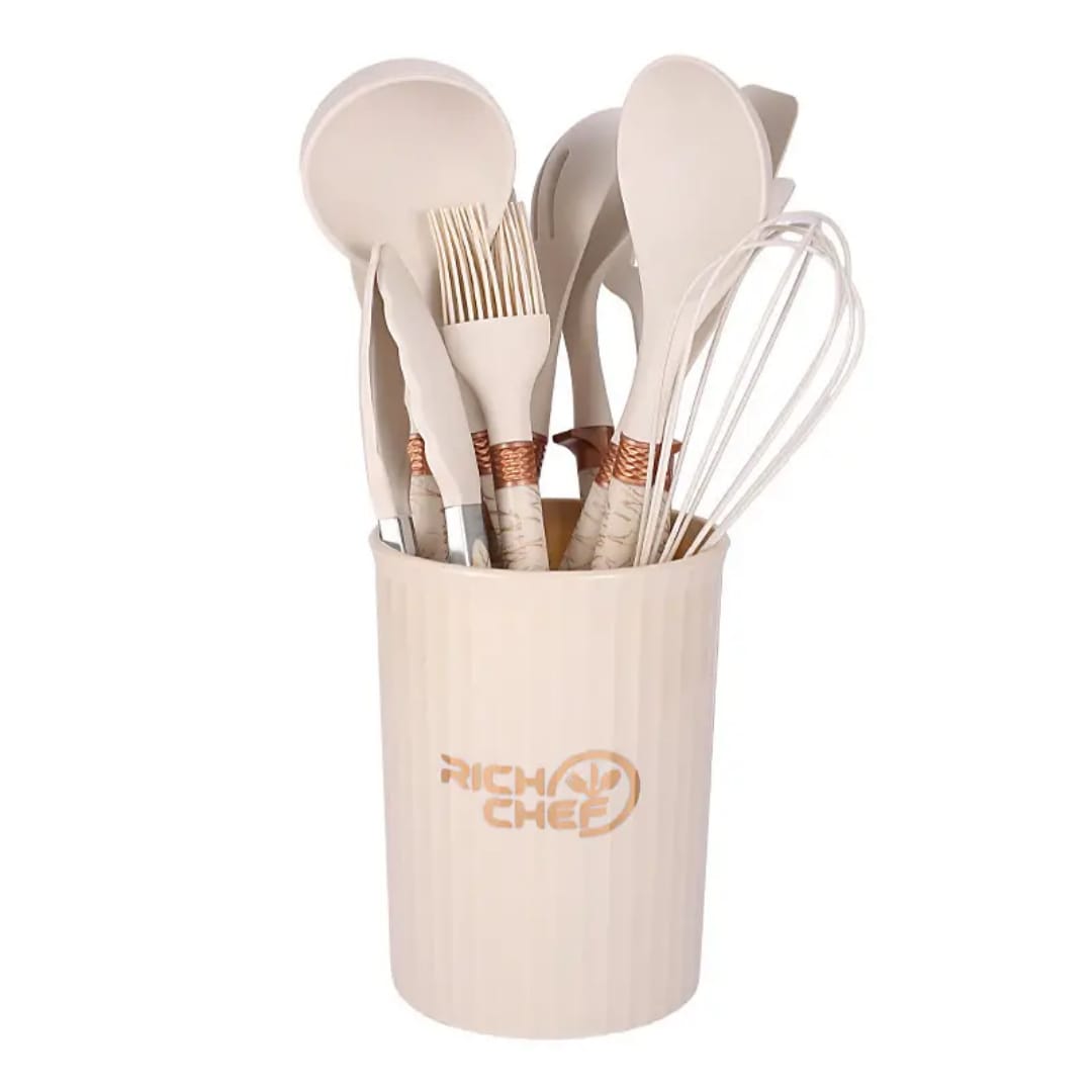 12pcs set silicone Cooking Spoons | - Elegant Households KE