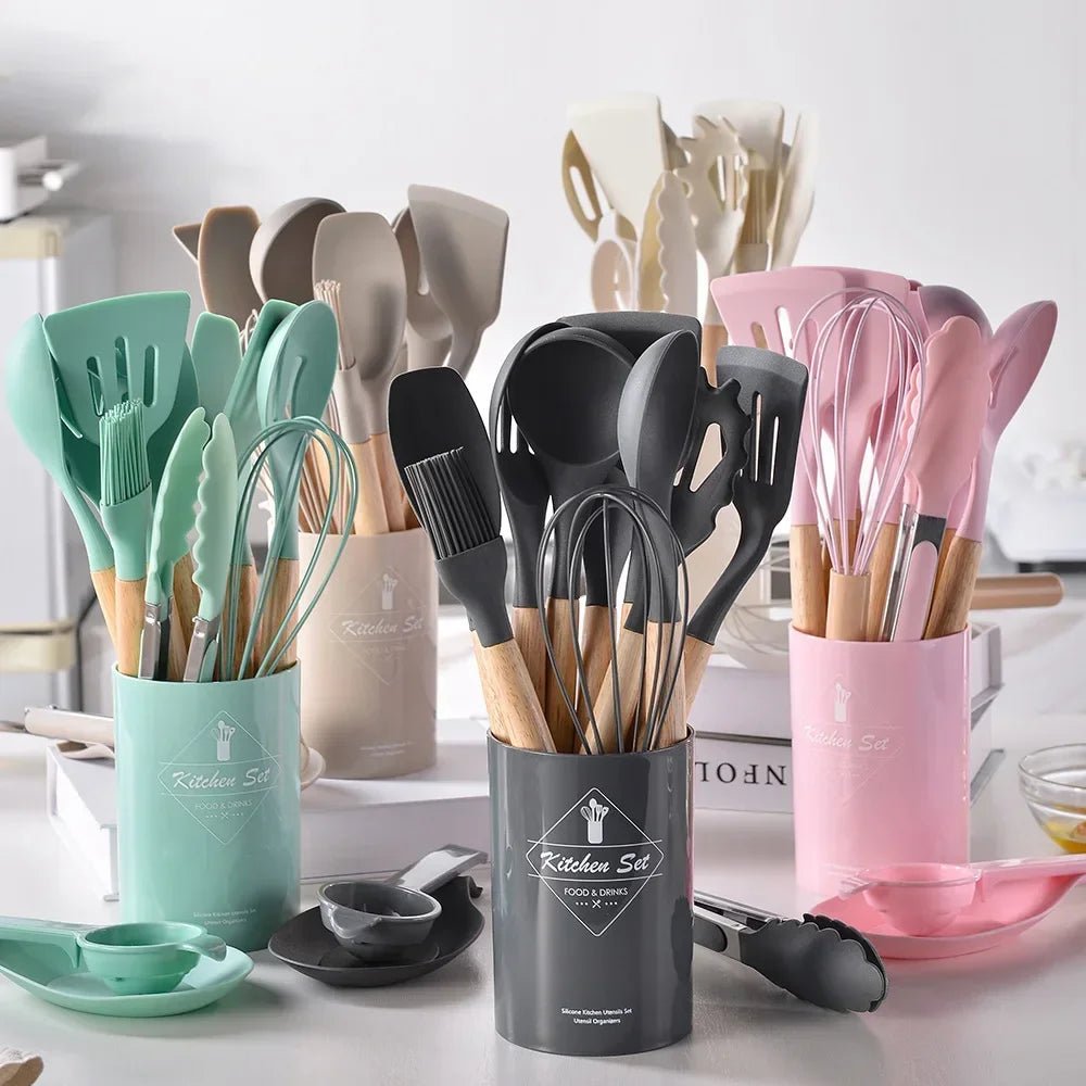 12pcs Silicone spoon set | - Elegant Households KE
