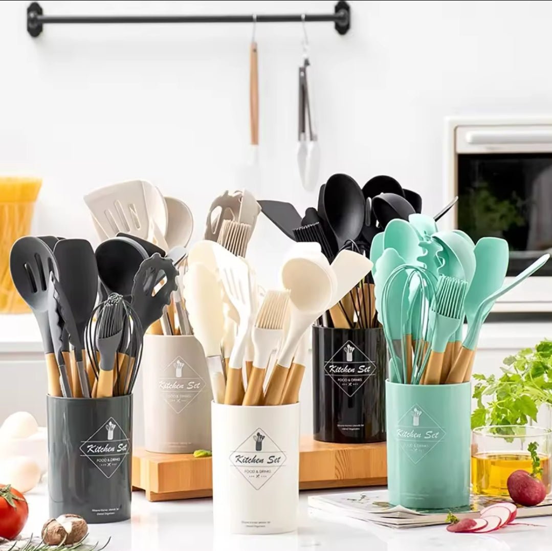 12pcs Silicone spoon set | - Elegant Households KE