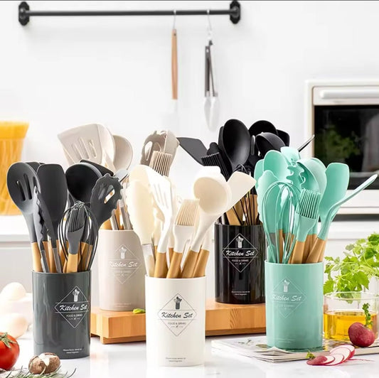 12pcs Silicone spoon set | - Elegant Households KE