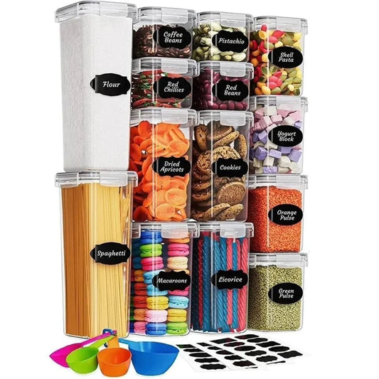 14pcs Bpa Free Airtight Plastic Containers | - Elegant Households KE