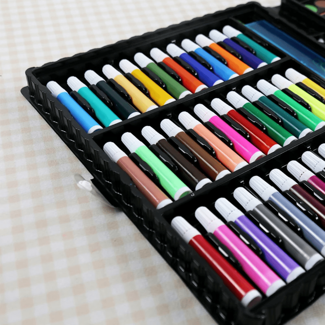 150 Piece Kids Art Set with Markers Crayons & Paints | - Elegant Households KE