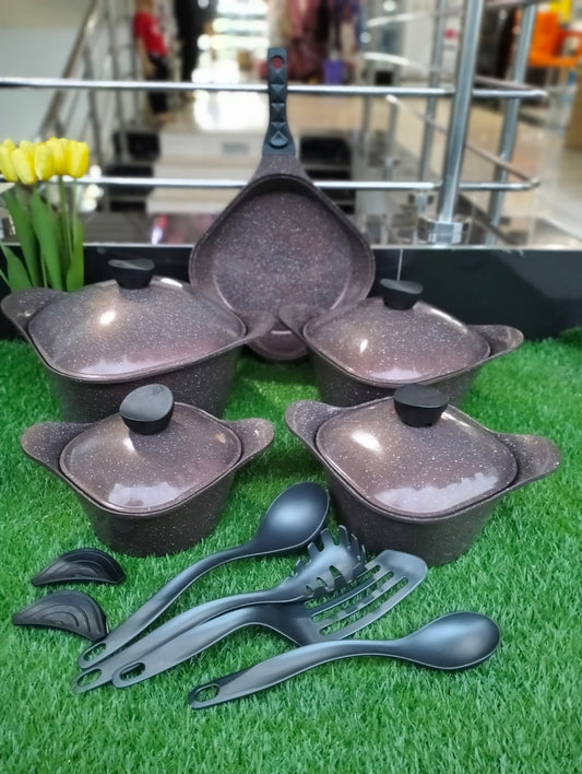 15pcs Die cast Cookware Set | - Elegant Households KE