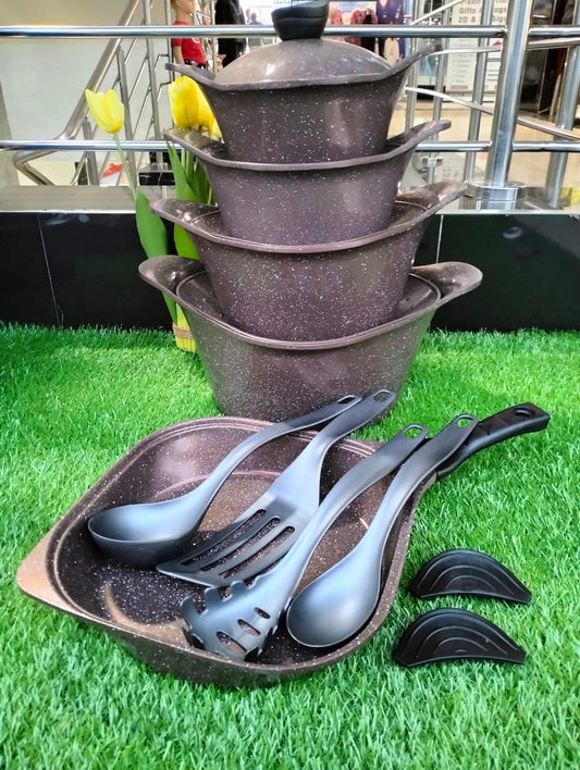 15pcs Die cast Cookware Set | - Elegant Households KE