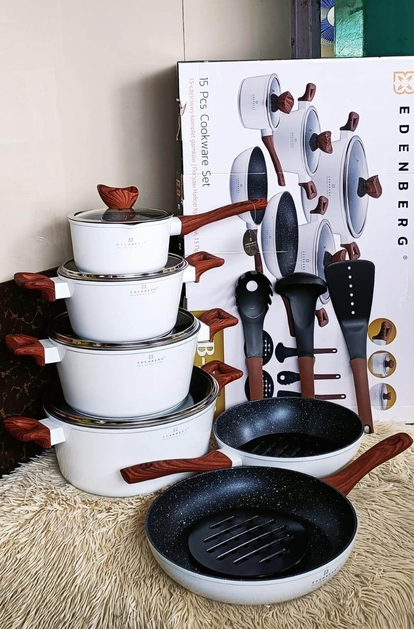 15pcs Edenberg Cookware Set | - Elegant Households KE