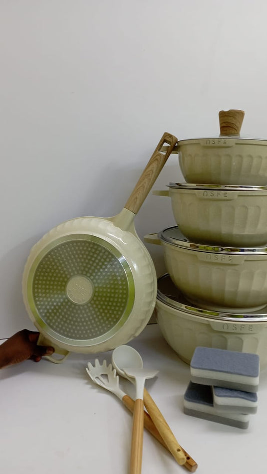 15PCS GRANITE COATING KITCHEN COOKWARE SET | - Elegant Households KE