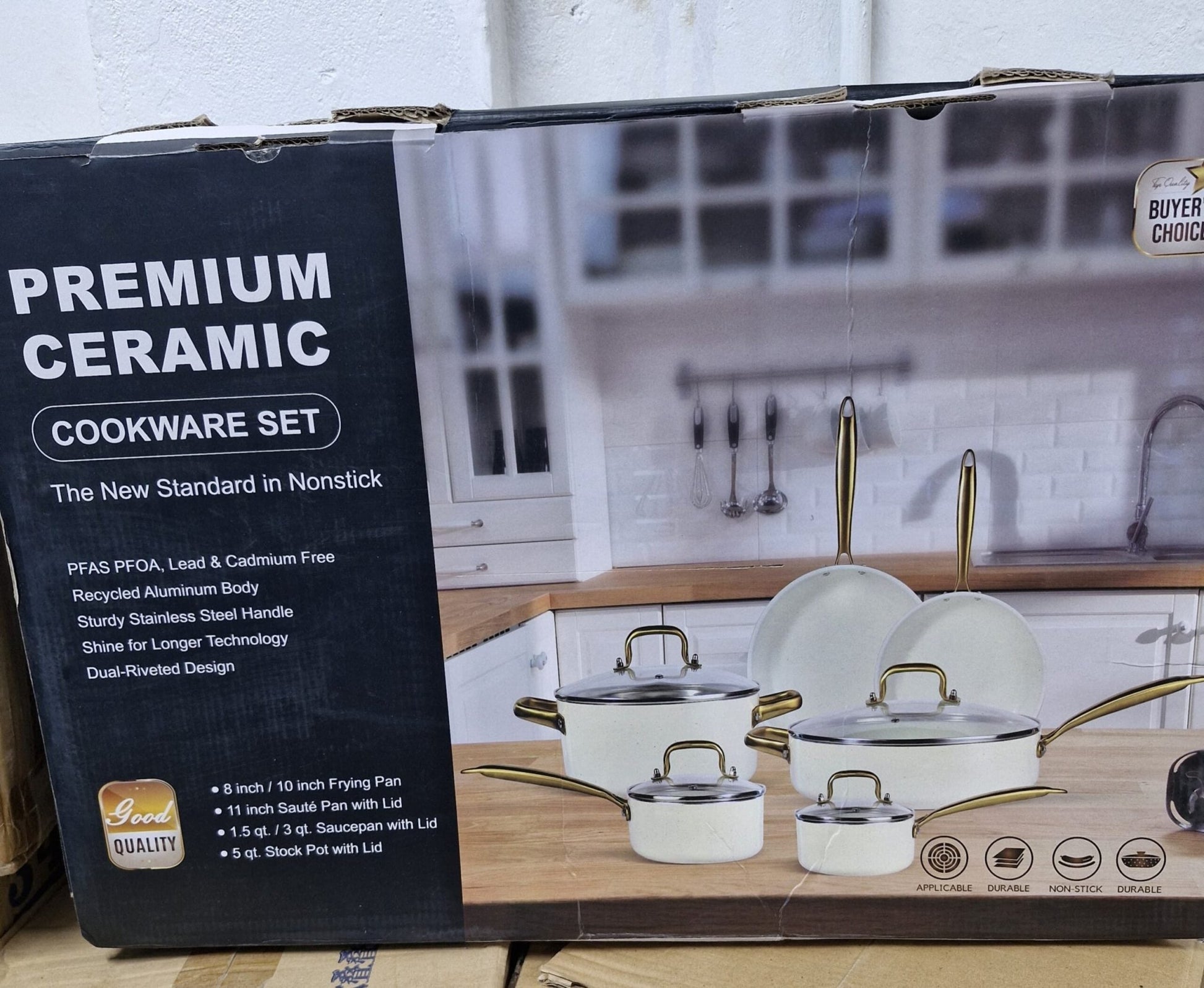 15pcs Premium Ceramic Cookware set | - Elegant Households KE