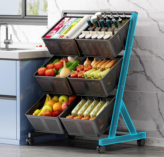 Multifunctional Metallic Vegetable/Fruits Cart Storage Rack