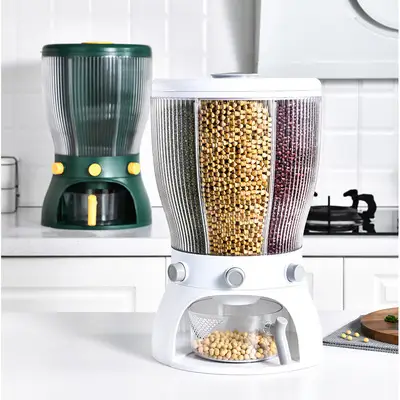 Rotating 4 partition cereal dispenser