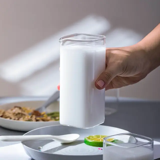 Square Glass Cup Heat-resistant Juice Milk Tea Glass Cup High Borosilicate Glass.