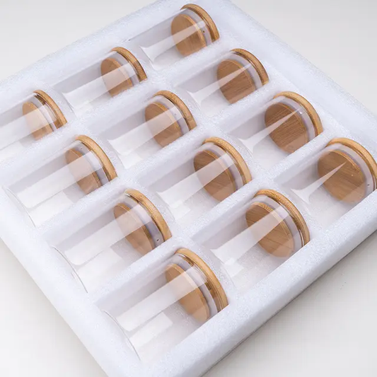 12pcs Round Glass spice jar set