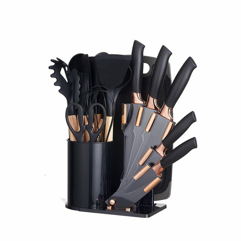 19Pcs Silicon Cooking spoon &amp; knife set | - Elegant Households KE