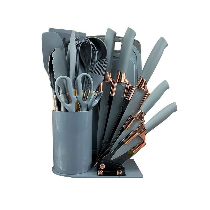 19Pcs Silicon Cooking spoon &amp; knife set | - Elegant Households KE