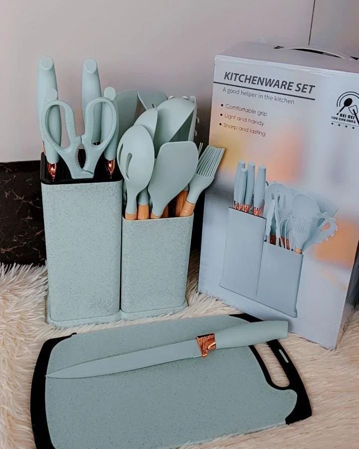 19pcs Silicone Cooking Spoon Set | - Elegant Households KE