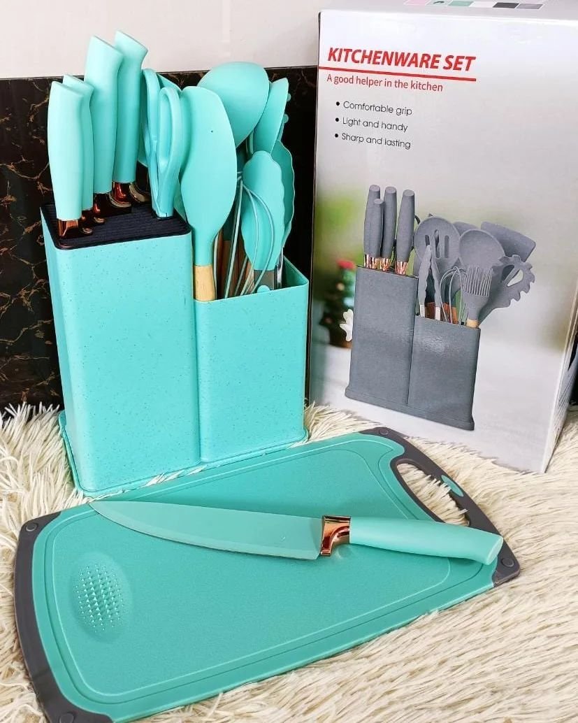 19pcs Silicone Cooking Spoon Set | - Elegant Households KE