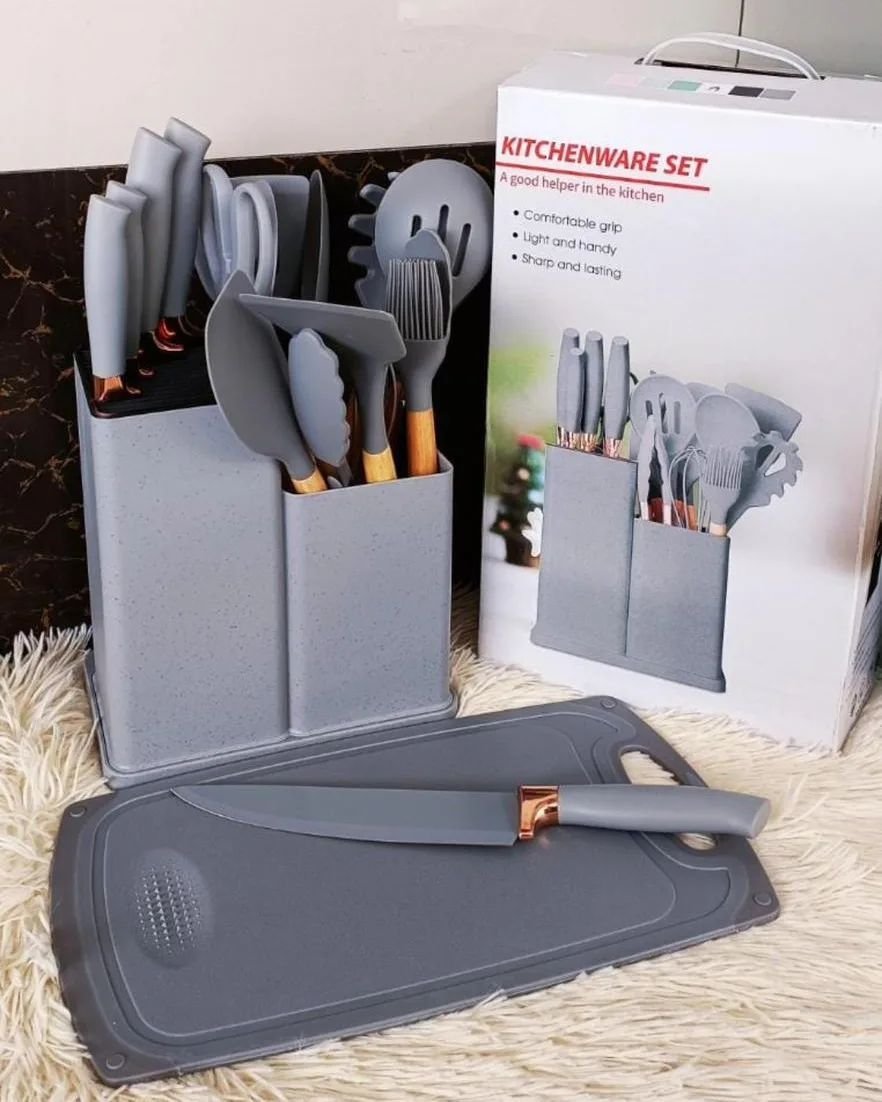 19pcs Silicone Cooking Spoon Set | - Elegant Households KE