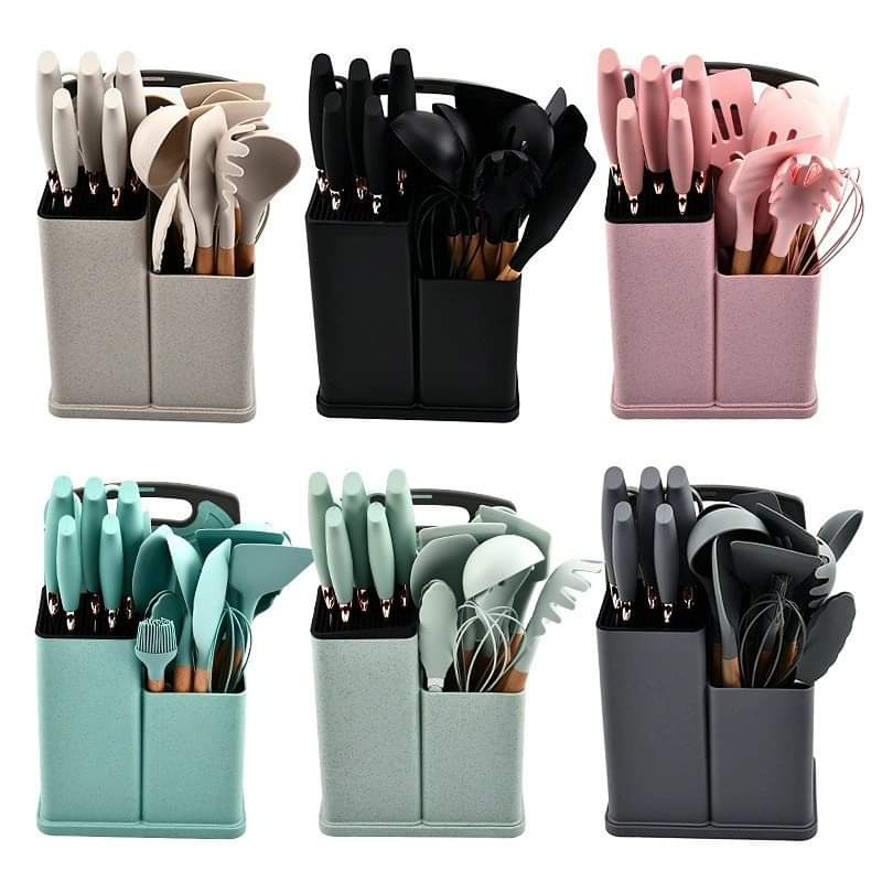 19pcs Silicone spoons set | - Elegant Households KE