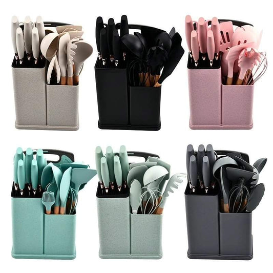 19pcs Silicone spoons set | - Elegant Households KE