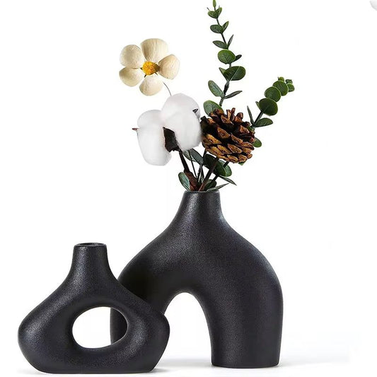 2 In 1 Ceramic Decorative Ceramic Vases | - Elegant Households KE