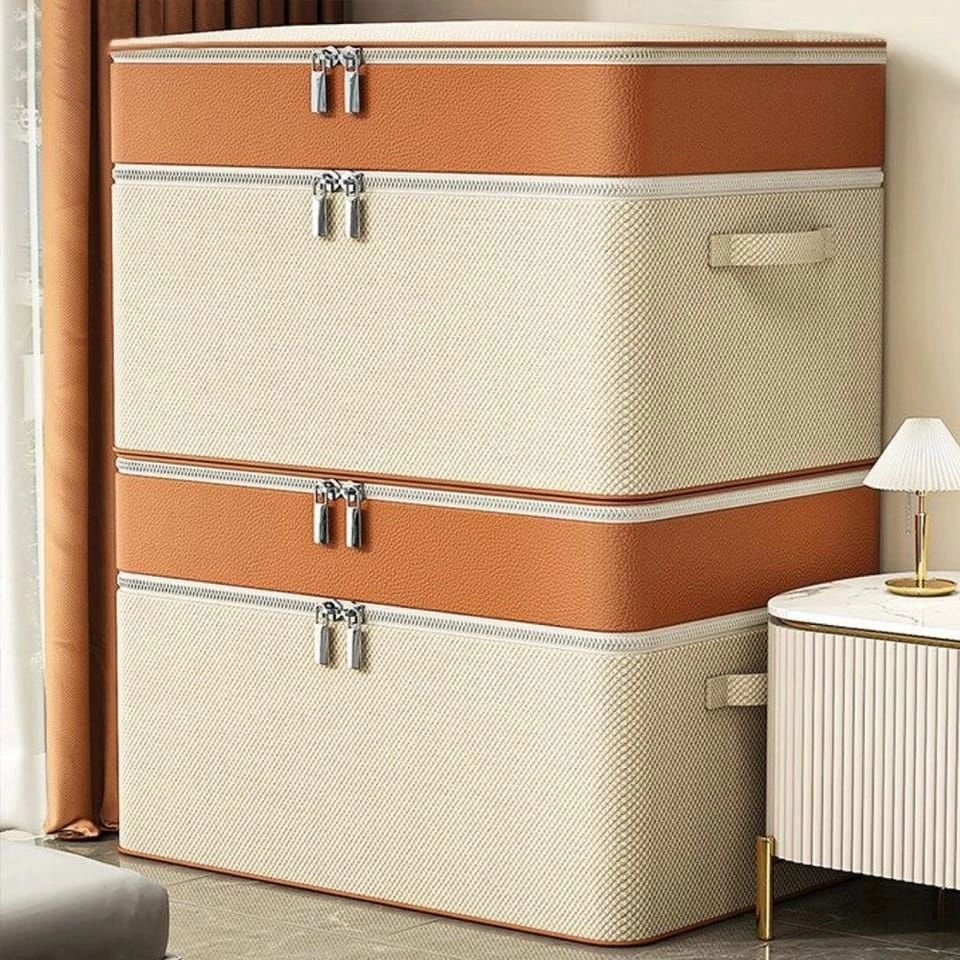 2 in 1 Double - Zipper Big Capacity Quilt Clothes Storage Bag Duvet | - Elegant Households KE