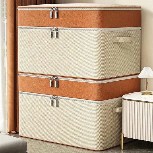 2 in 1 Double - Zipper Big Capacity Quilt Clothes Storage Bag Duvet | - Elegant Households KE