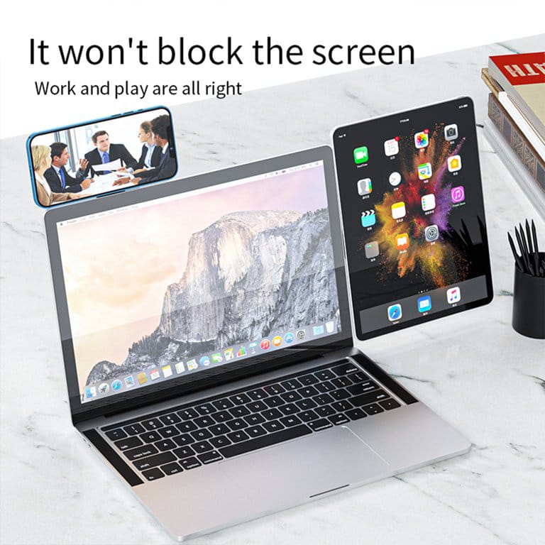 2 in 1 Magnetic Laptop Side Mount Connect Screen Support Holder Dual Monitor Display Clip | - Elegant Households KE