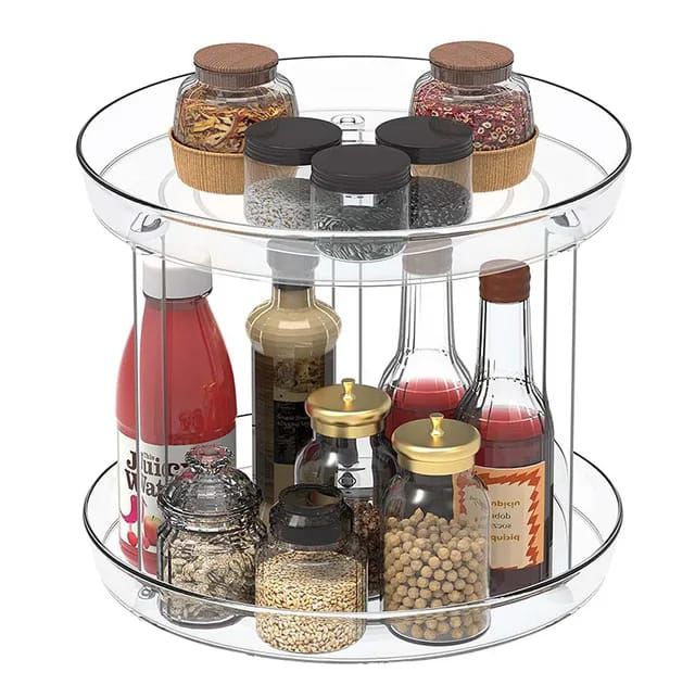 2 layer 360 Rotation Cabinet Turntable Organizer/Lazy Susan | - Elegant Households KE
