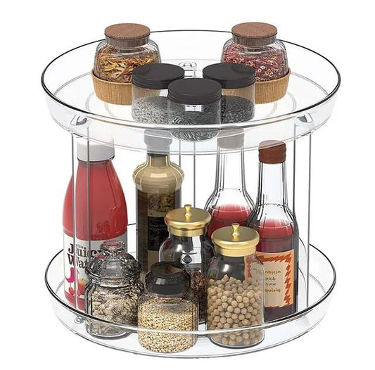 2 layer 360 Rotation Cabinet Turntable Organizer/Lazy Susan | - Elegant Households KE