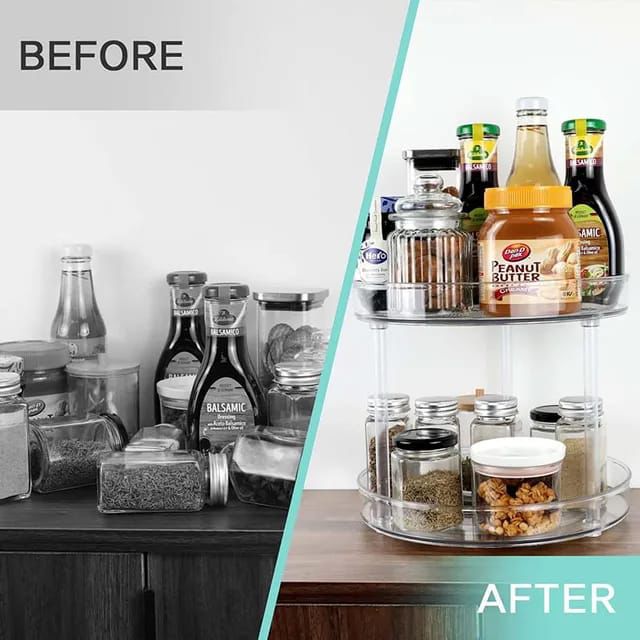 2 layer 360 Rotation Cabinet Turntable Organizer/Lazy Susan | - Elegant Households KE
