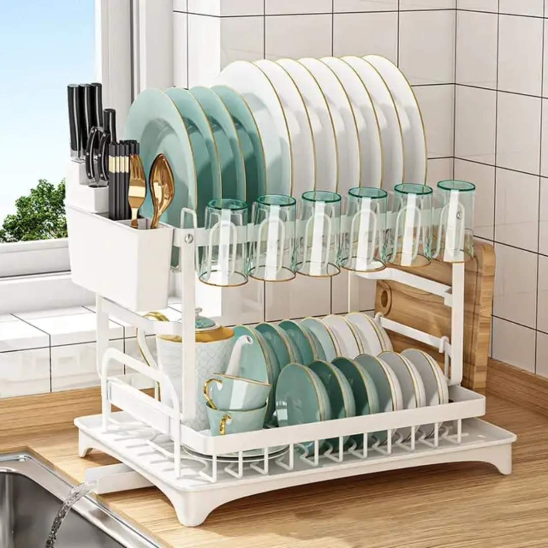 2 layer carbon coated dish rack  | - Elegant Households KE