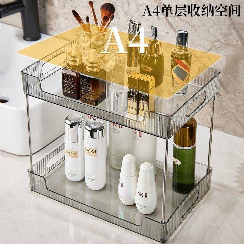2 Layer Multipurpose Gold Organiser / Storage Jewelry Holder Cosmetics Vanity Tray | - Elegant Households KE