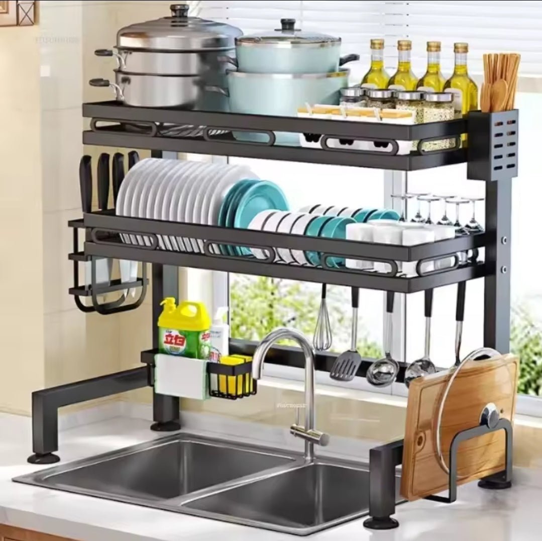 2 layer over the sink dish drainer | - Elegant Households KE