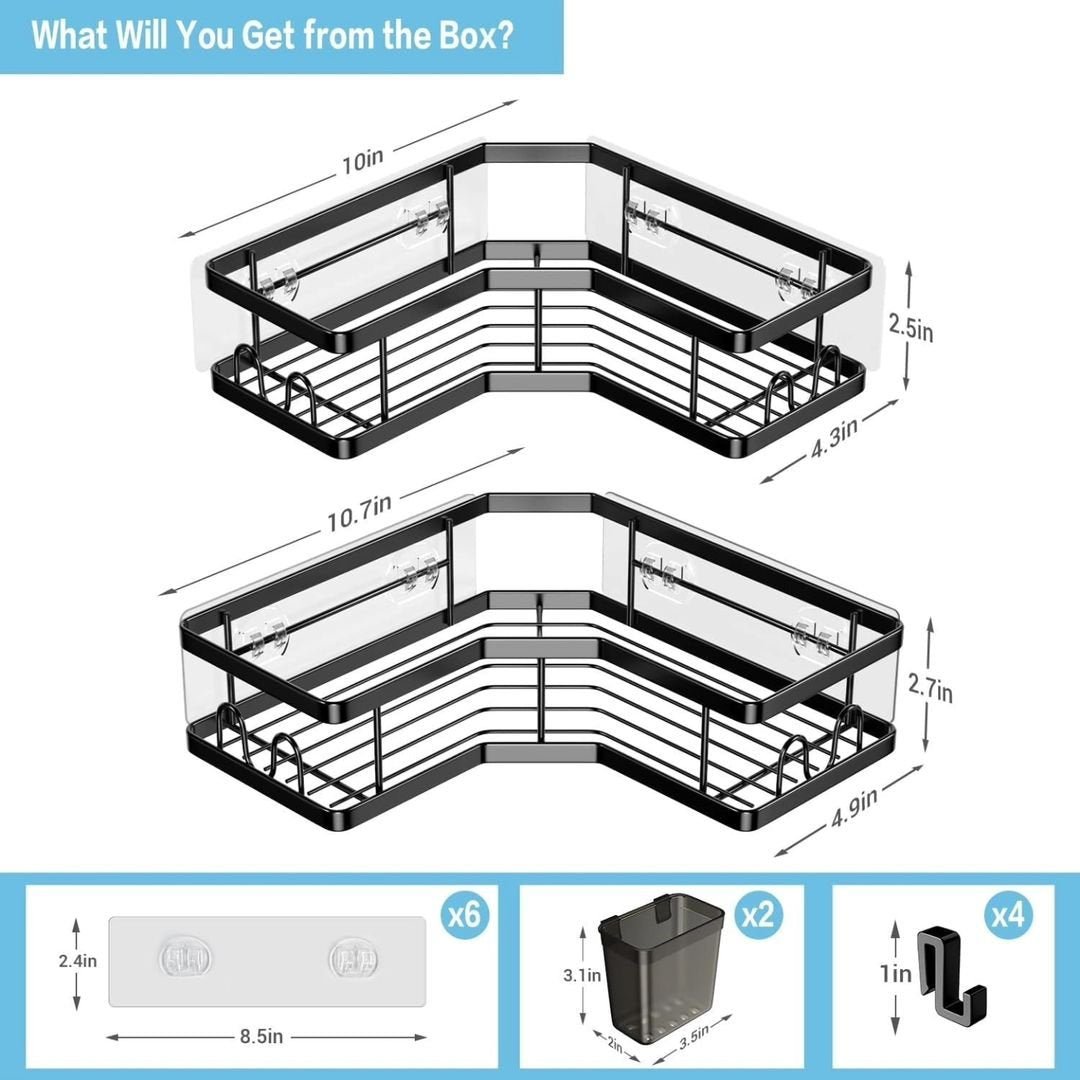 2 - Pack Shower Caddy Shelf | - Elegant Households KE