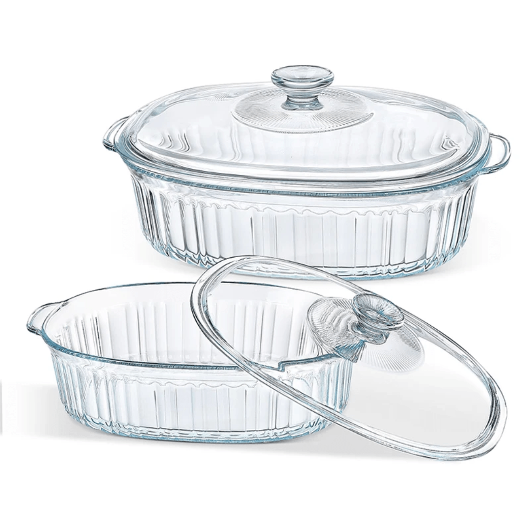 2 - Piece Glass Baking Dish Set with Lids | - Elegant Households KE