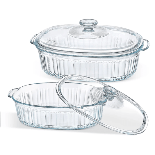 Glass Baking Dish Price in Kenya – 2-Piece Borosilicate Glass Baking Dish Set with Lids