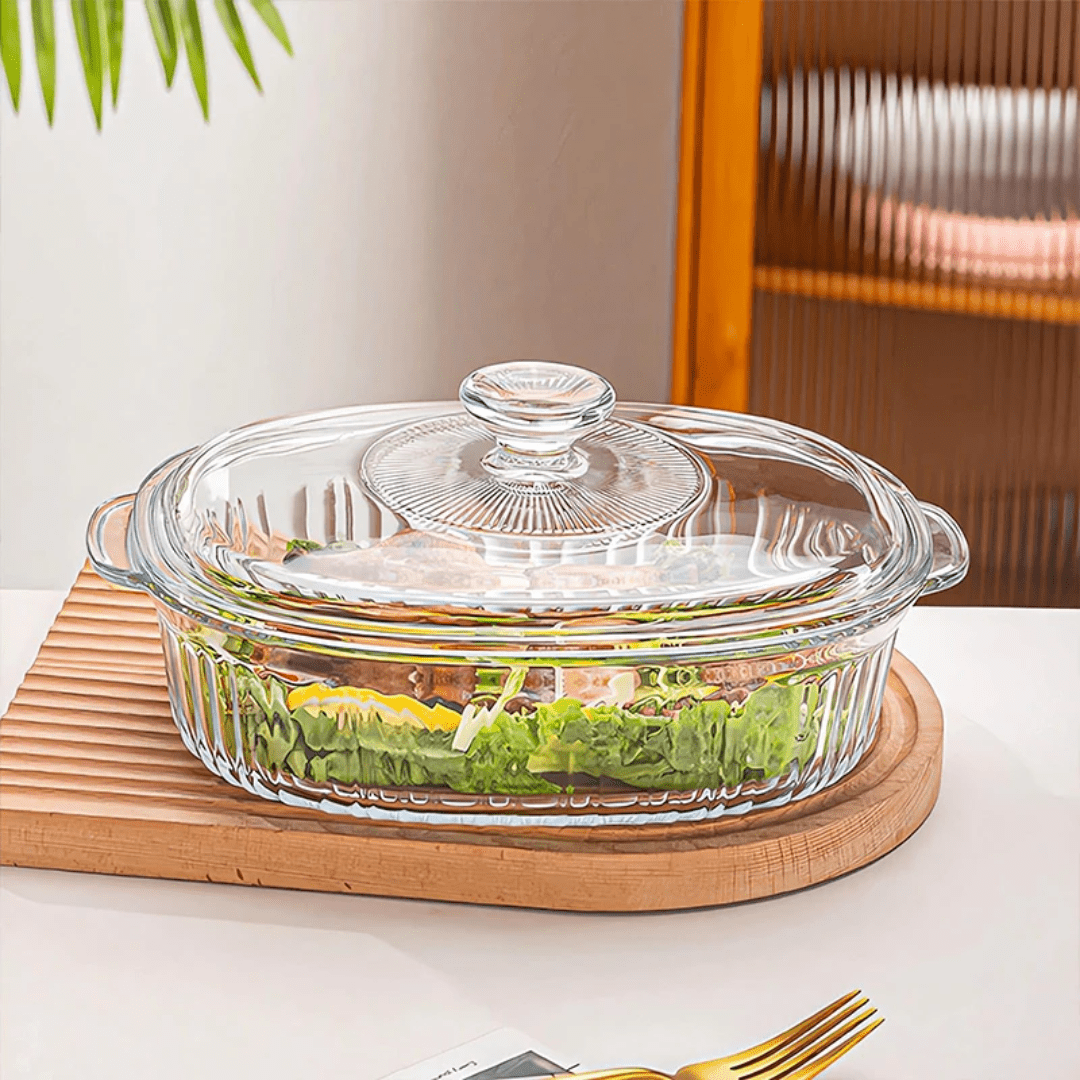 2 - Piece Glass Baking Dish Set with Lids | - Elegant Households KE