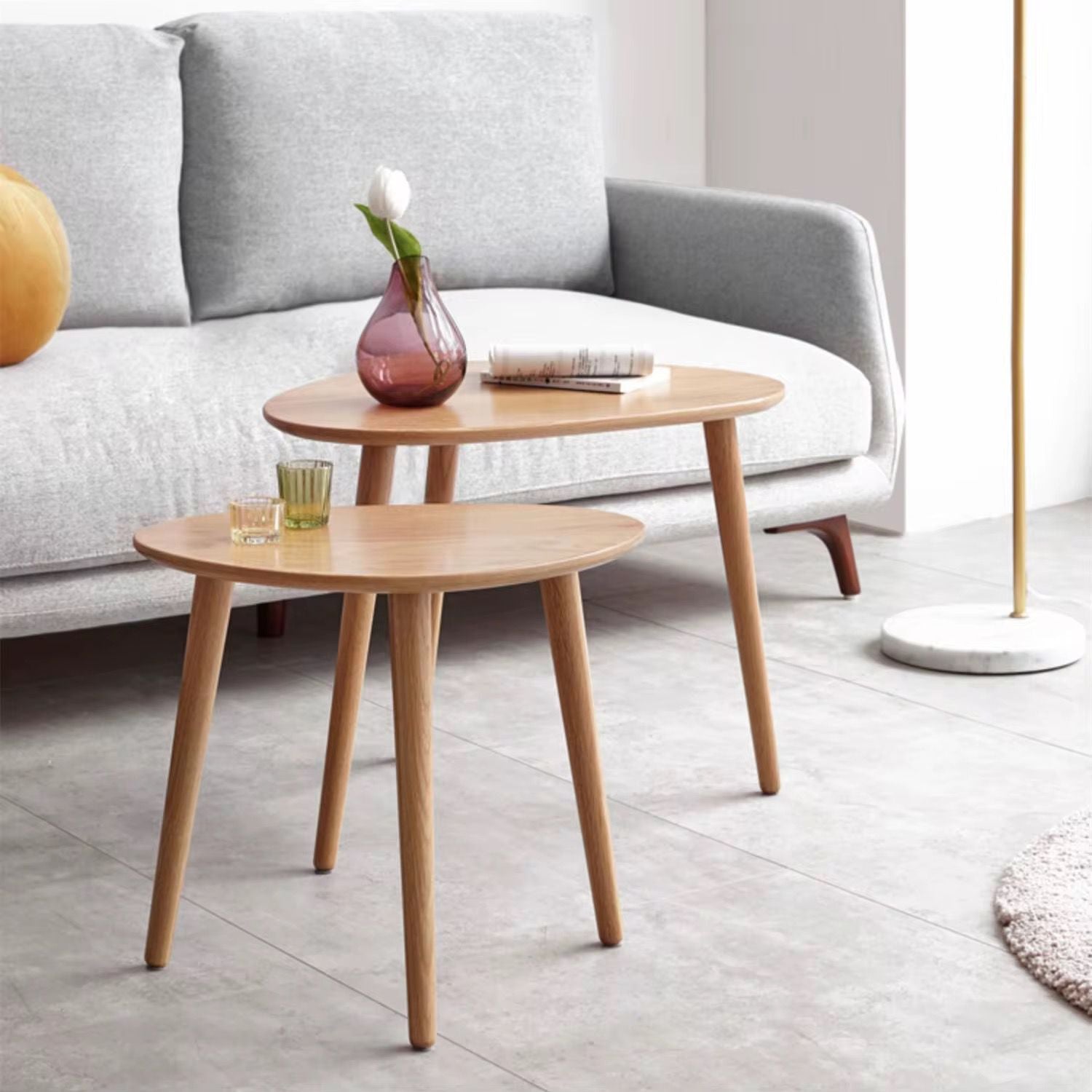 2 - Piece Solid Wood Coffee Table Set | Elegant, Durable & Space - Saving Design | - Elegant Households KE