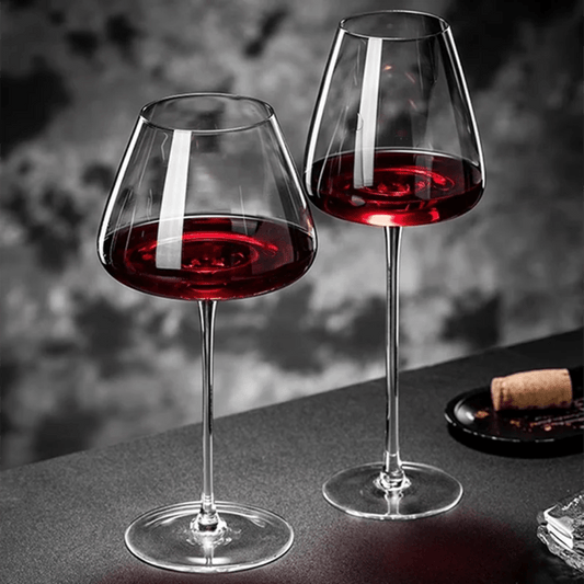 2 - pieces Long Stem Wine Glasses – 600ml Elegant Crystal Clear Glassware for Red & White Wine | - Elegant Households KE