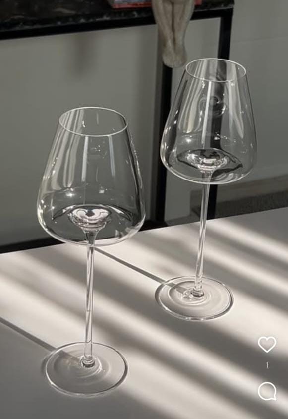 2 - pieces Long Stem Wine Glasses – 600ml Elegant Crystal Clear Glassware for Red & White Wine | - Elegant Households KE
